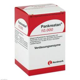 Abbildung: Pankreatan 10.000 magensaftresistente Kapseln 50 St, Magensaftresistente Hartkapseln PZN 06889983