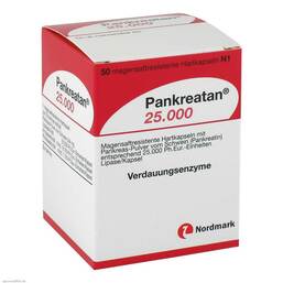 Abbildung: Pankreatan 25.000 magensaftresistente Kapseln 50 St, Magensaftresistente Hartkapseln PZN 06890029