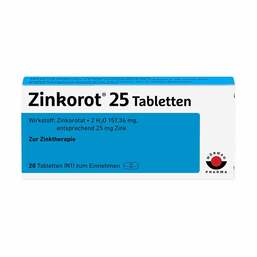 Abbildung: Zinkorot® 25 Tabletten Tabletten, 20 St PZN 06890704
