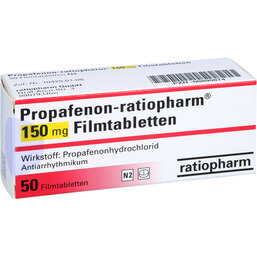 Abbildung: Propafenon ratiopharm 150 mg Filmtabletten 50 St, Filmtabletten PZN 06890874