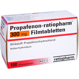 Abbildung: Propafenon ratiopharm 300 mg Filmtabletten 100 St, Filmtabletten PZN 06890911