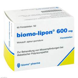 Abbildung: Biomo Lipon 600 Filmtabletten 60 St, Filmtabletten PZN 06897592