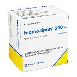 Abbildung: Biomo Lipon 600 Filmtabletten 100 St, Filmtabletten PZN 06897600