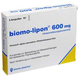 Abbildung: Biomo Lipon 600 mg Ampullen Ampullen, 5 St PZN 06897617