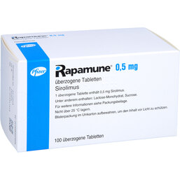 Abbildung: Rapamune 0,5 mg überzogene Tabletten 100 St, Überzogene Tabletten PZN 06902560