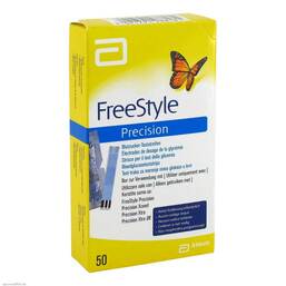 Abbildung: Freestyle Precision Blutzucker Teststreifen ohne Codier. Teststreifen, 50 St PZN 06905334