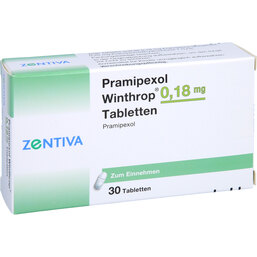 Abbildung: Pramipexol Winthrop 0,18 mg Tabletten 30 St, Tabletten PZN 06912050