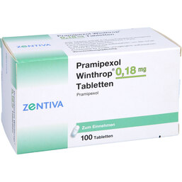 Abbildung: Pramipexol Winthrop 0,18 mg Tabletten 100 St, Tabletten PZN 06912067