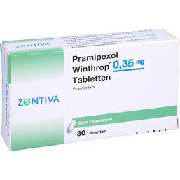Abbildung: Pramipexol Winthrop 0,35 mg Tabletten 30 St, Tabletten PZN 06912073