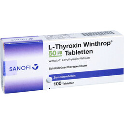 Abbildung: L-Thyroxin Winthrop 50 µg Tabletten 100 St, Tabletten PZN 06912848