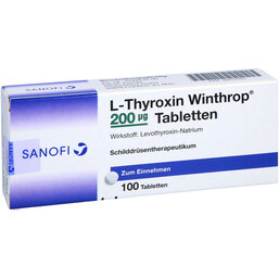 Abbildung: L-Thyroxin Winthrop 200 µg Tabletten 100 St, Tabletten PZN 06912995