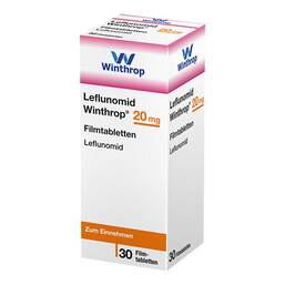 Abbildung: Leflunomid Winthrop 20 mg Filmtabletten 30 St, Filmtabletten PZN 06913061