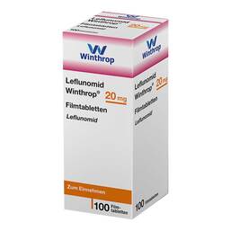 Abbildung: Leflunomid Winthrop 20 mg Filmtabletten 100 St, Filmtabletten PZN 06913090