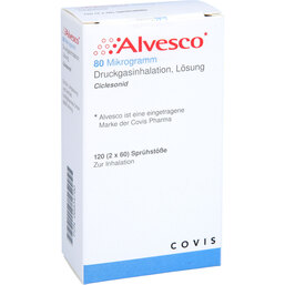 Abbildung: Alvesco 80 µg 2x60 Hub Dosieraerosol 2 St, Dosieraerosol PZN 06934790