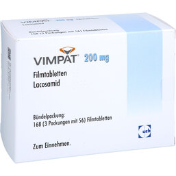 Abbildung: Vimpat 200 mg Filmtabletten 168 St, Filmtabletten PZN 06935068