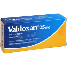 Abbildung: Valdoxan 25 mg Filmtabletten 98 St, Filmtabletten PZN 06935200