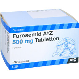 Abbildung: Furosemid AbZ 500 mg Tabletten 100 St, Tabletten PZN 06938782
