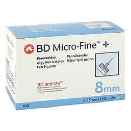 Abbildung: BD Micro-Fine + 8 mm Nadeln 0,25x8 mm 100 St, Kanüle PZN 06941904 