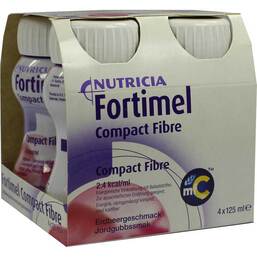 Abbildung: Fortimel Compact Fibre Erdbeere 4X125 ml, Flüssigkeit PZN 06951073