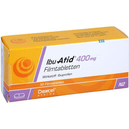 Abbildung: Ibu Atid 400 mg Filmtabletten 50 St, Filmtabletten PZN 06952486