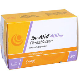 Abbildung: Ibu Atid 400 mg Filmtabletten 100 St, Filmtabletten PZN 06952552