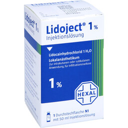 Abbildung: Lidoject 1% Injektionslösung in Durchstechflaschen 1X50 ml, Injektionslösung PZN 06955220