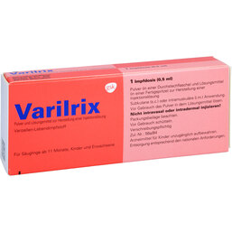 Abbildung: Varilrix Fertigspritze + Trockensubstanz mit Lösungsmittel 1 St, Pulver u. Lösungsmittel zur Herstellung einer Injektionslsg. PZN 06955421