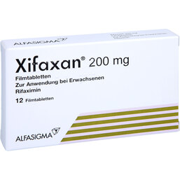 Abbildung: Xifaxan 200 mg Filmtabletten 12 St, Filmtabletten PZN 06963656
