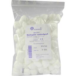 Abbildung: Mulltupfer 15x15cm walnussgroß ballonf.unsteril 100 St, Tupfer PZN 06963691