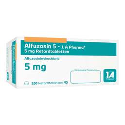Abbildung: Alfuzosin 5 mg 1A Pharma Retardtabletten 100 St, Retard-Tabletten PZN 06963923