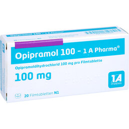Abbildung: Opipramol 1A Pharma 100 mg Filmtabletten 20 St, Filmtabletten PZN 06964325