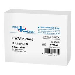 Abbildung: Mullbinden 4mx4cm 100% Baumw 20 St, Binden PZN 06970254