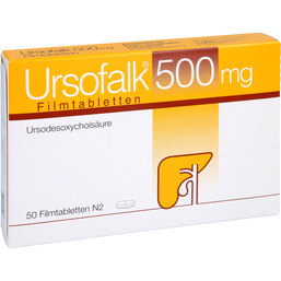 Abbildung: Ursofalk 500 mg Filmtabletten 50 St, Filmtabletten PZN 06972218