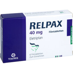 Abbildung: Relpax 40 mg Filmtabletten 6 St, Filmtabletten PZN 06974714
