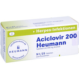 Abbildung: Aciclovir 200 Heumann Tabletten 25 St, Tabletten PZN 06977871