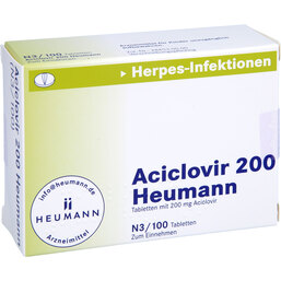 Abbildung: Aciclovir 200 Heumann Tabletten 100 St, Tabletten PZN 06977888