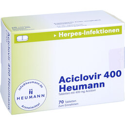 Abbildung: Aciclovir 400 Heumann Tabletten 70 St, Tabletten PZN 06977919