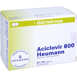 Abbildung: Aciclovir 800 Heumann Tabletten 35 St, Tabletten PZN 06977931