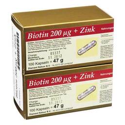 Abbildung: Biotin 200 + Zink Kapseln Kapseln, 200 St PZN 06995001