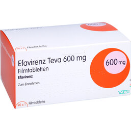 Abbildung: Efavirenz Teva 600 mg Filmtabletten 90 St, Filmtabletten PZN 06996437