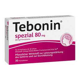 Abbildung: Tebonin spezial 80 mg Filmtabletten Filmtabletten, 30 St PZN 06997431