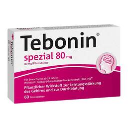 Abbildung: Tebonin spezial 80 mg Filmtabletten Filmtabletten, 60 St PZN 06997448