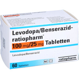 Abbildung: Levodopa Benserazid Ratiopharm 100mg / 25mg Tabletten 60 St, Tabletten PZN 07001534