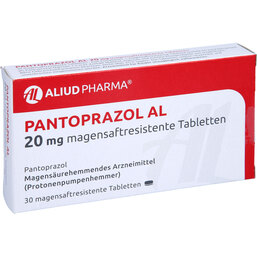 Abbildung: Pantoprazol AL 20 mg magensaftresistente Tabletten 30 St, Tabletten magensaftresistent PZN 07013112