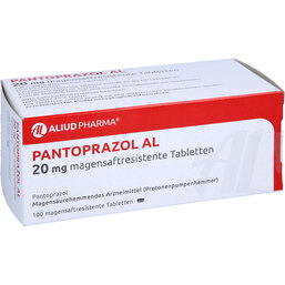 Abbildung: Pantoprazol AL 20 mg magensaftresistente Tabletten 100 St, Tabletten magensaftresistent PZN 07013135