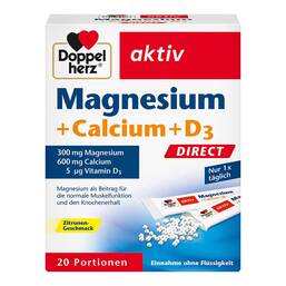 Abbildung: Doppelherz Magnesium+Calcium+D3 Direct Pellets Pellets, 20 St PZN 07014117