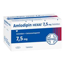 Abbildung: Amlodipin Hexal 7,5 mg Tabletten 20 St, Tabletten PZN 07018724