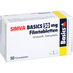 Abbildung: Simva Basics 30 mg Filmtabletten 50 St, Filmtabletten PZN 07021755