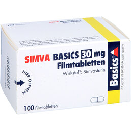 Abbildung: Simva Basics 30 mg Filmtabletten 100 St, Filmtabletten PZN 07021790