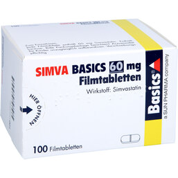 Abbildung: Simva Basics 60 mg Filmtabletten 100 St, Filmtabletten PZN 07021850